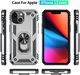 Apple iPhone 13 Mini Hoesje Hybride Kickstand Back Cover Zilver afbeelding 9