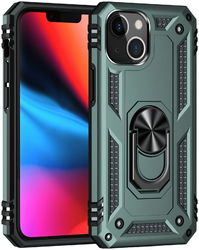 Apple iPhone 13 Mini Hoesje Hybride Kickstand Back Cover Groen afbeelding