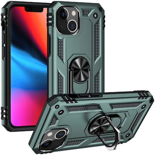 Apple iPhone 13 Mini Hoesje Hybride Kickstand Back Cover Groen afbeelding 2