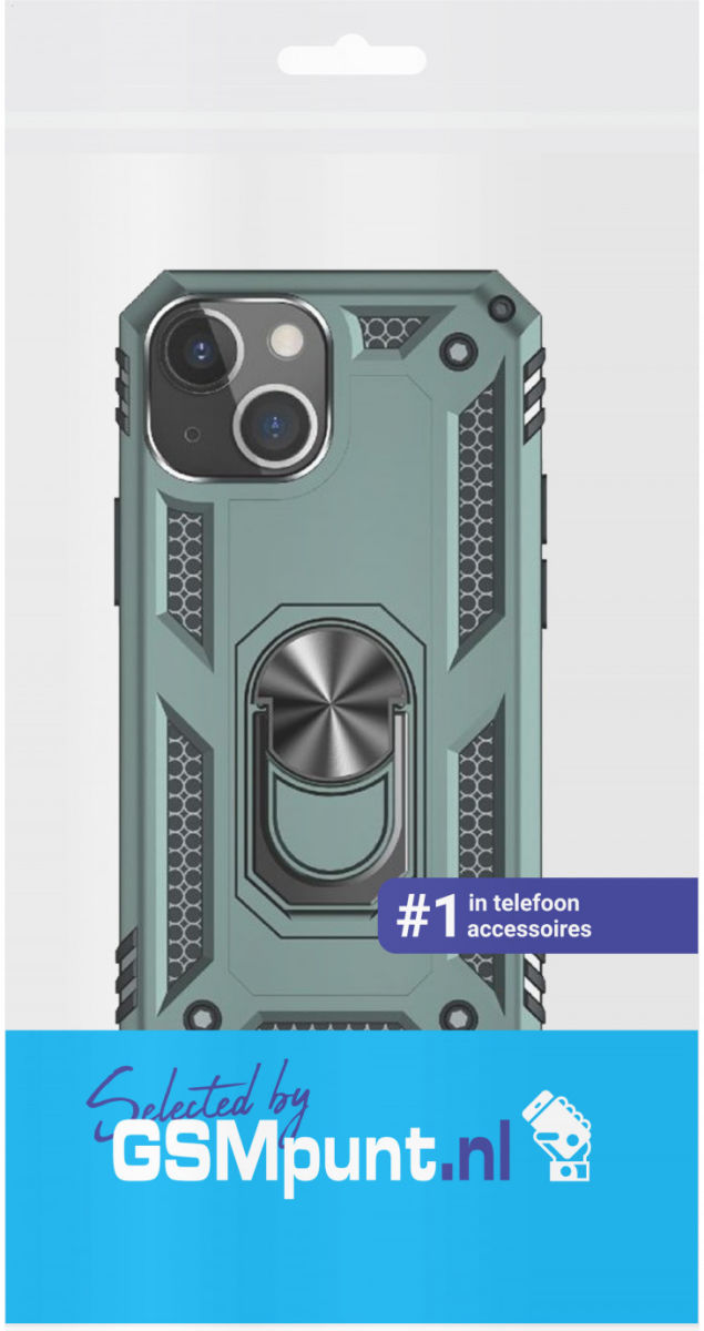 Apple iPhone 13 Mini Hoesje Hybride Kickstand Back Cover Groen afbeelding 3