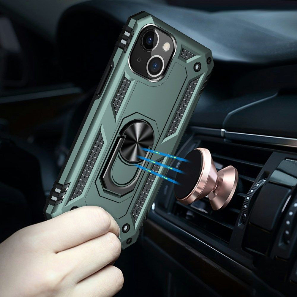 Apple iPhone 13 Mini Hoesje Hybride Kickstand Back Cover Groen afbeelding 4