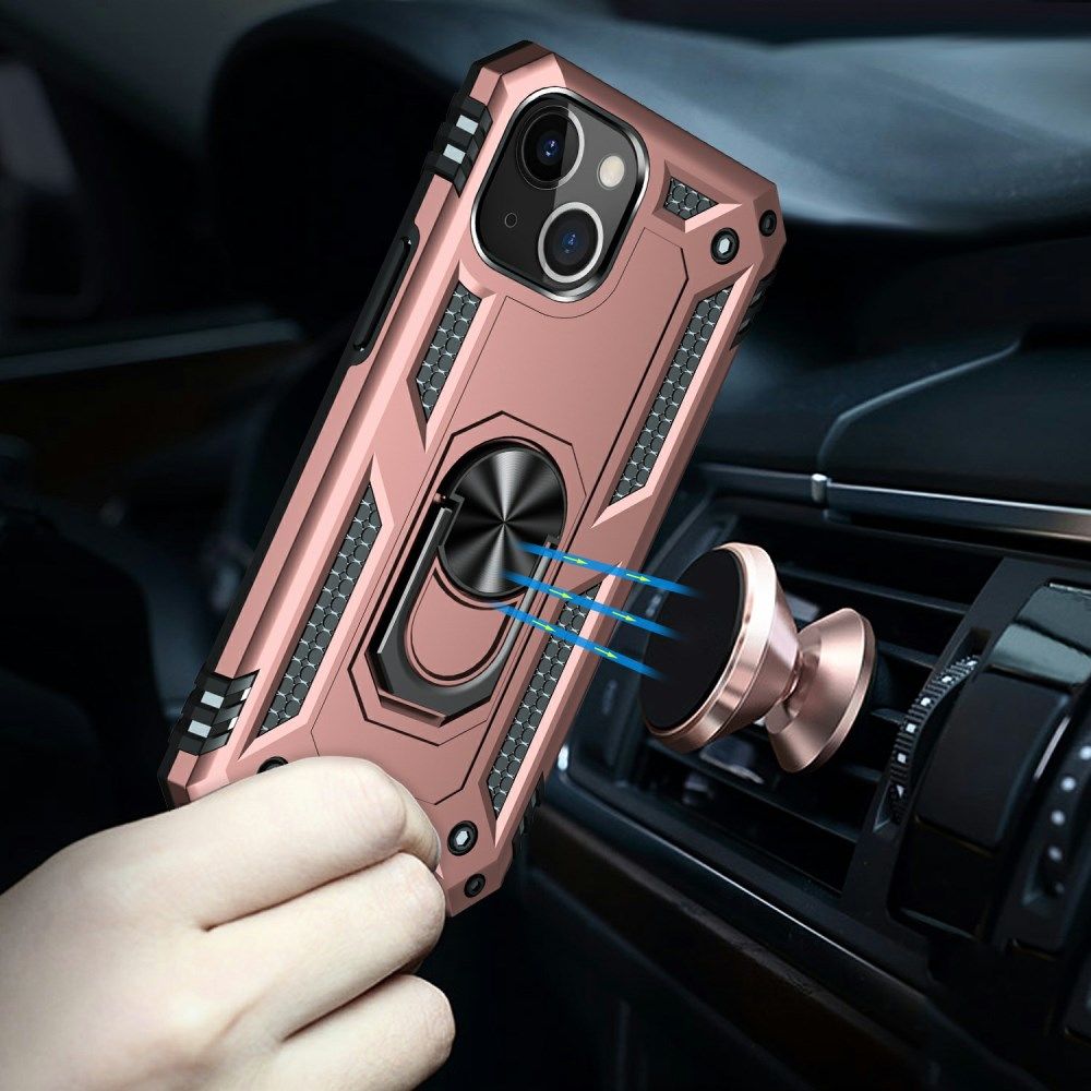 Apple iPhone 13 Hoesje Hybride Kickstand Back Cover Roze afbeelding 5