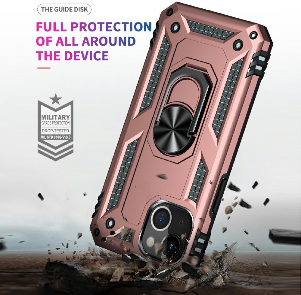 Apple iPhone 13 Hoesje Hybride Kickstand Back Cover Roze afbeelding 6