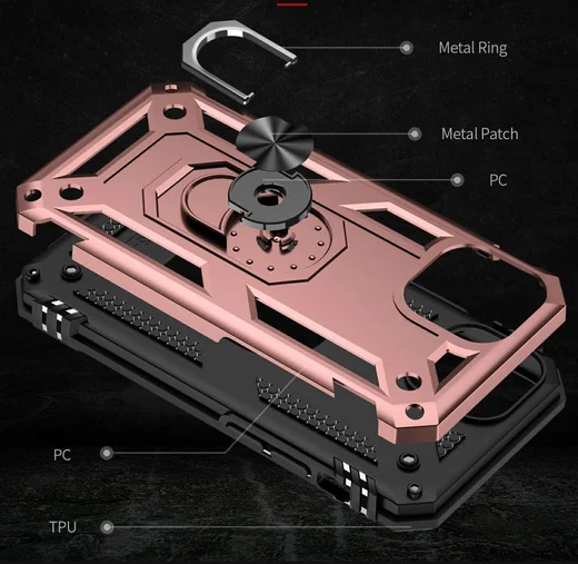 Apple iPhone 13 Hoesje Hybride Kickstand Back Cover Roze afbeelding 8