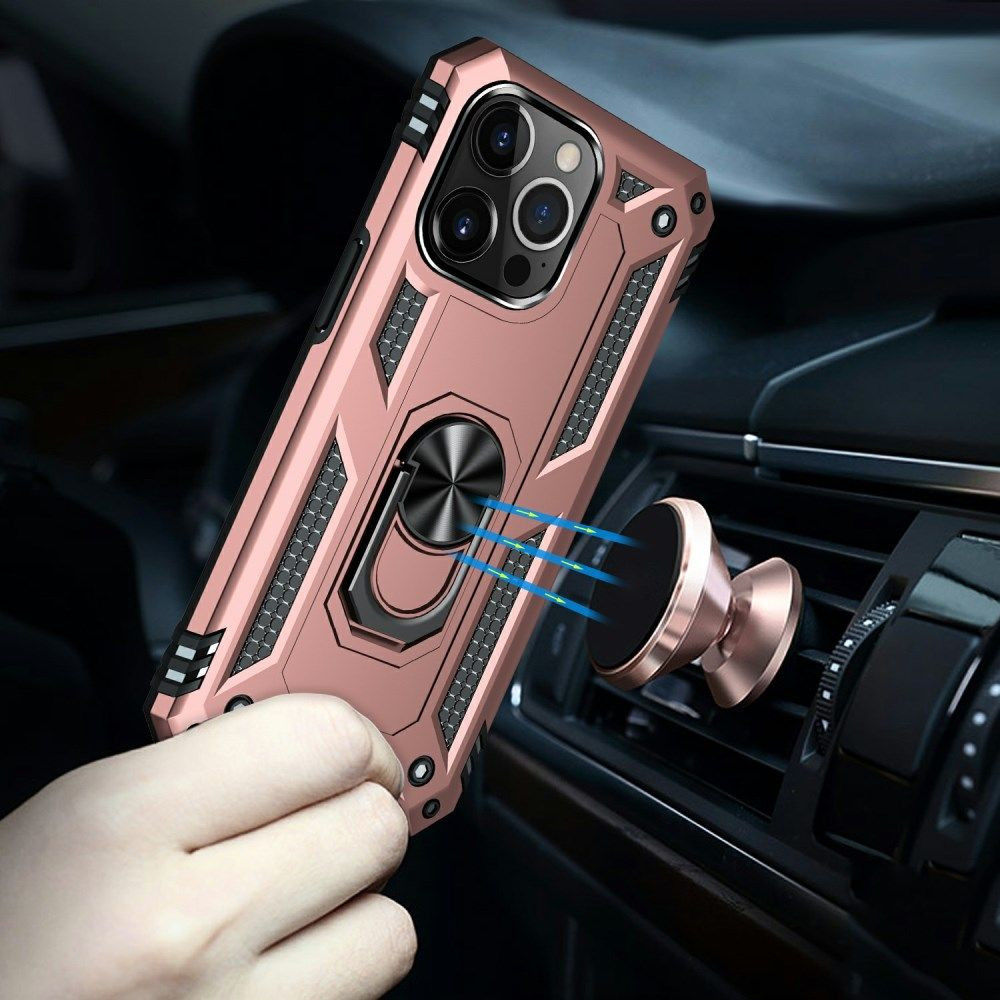 Apple iPhone 13 Pro Hoesje Hybride Kickstand Back Cover Roze afbeelding 5