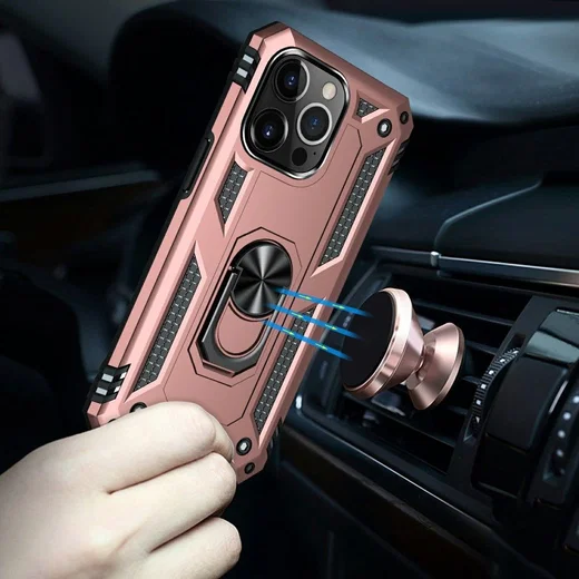 Apple iPhone 13 Pro Hoesje Hybride Kickstand Back Cover Roze afbeelding 5