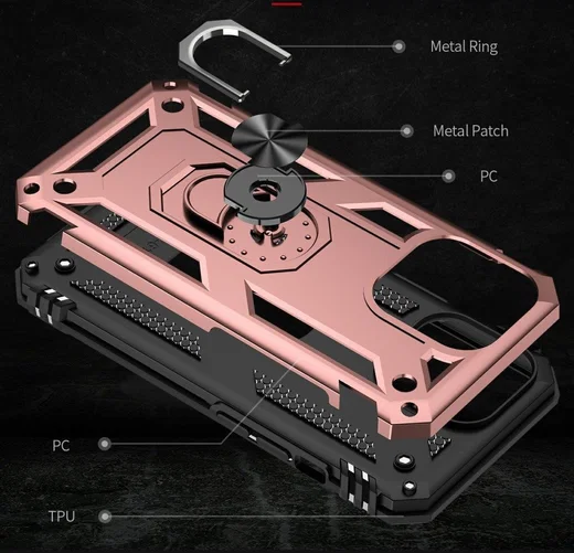Apple iPhone 13 Pro Hoesje Hybride Kickstand Back Cover Roze afbeelding 6
