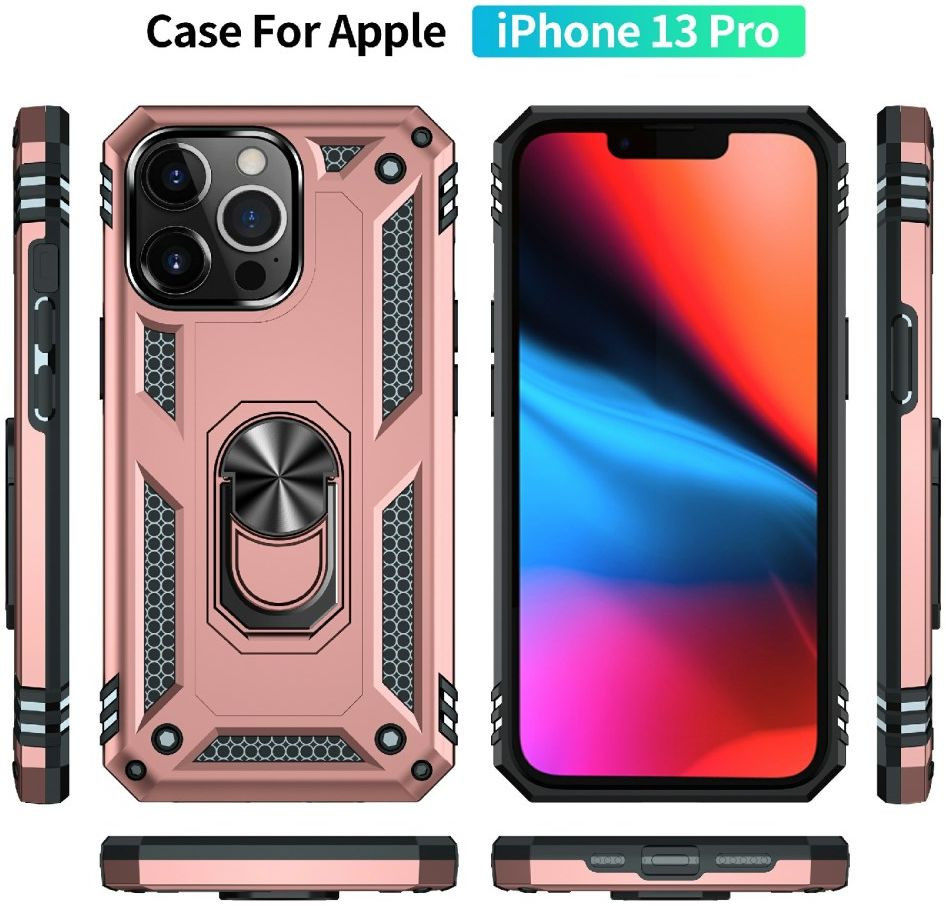 Apple iPhone 13 Pro Hoesje Hybride Kickstand Back Cover Roze afbeelding 8