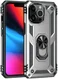 Apple iPhone 13 Pro Hoesje Hybride Kickstand Back Cover Zilver afbeelding 1