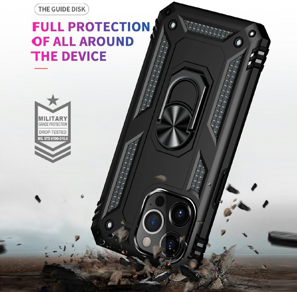 Apple iPhone 13 Pro Max Hoesje Hybride Kickstand Back Cover Zwart afbeelding 4