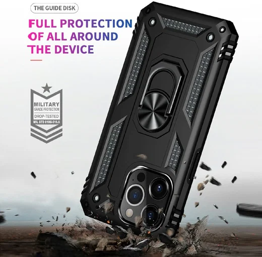 Apple iPhone 13 Pro Max Hoesje Hybride Kickstand Back Cover Zwart afbeelding 4
