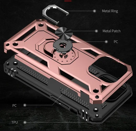 Apple iPhone 13 Pro Max Hoesje Hybride Kickstand Back Cover Roze afbeelding 6