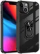 Apple iPhone 13 Hoesje Hybride Kickstand Back Cover Transparant/Zwart afbeelding 1