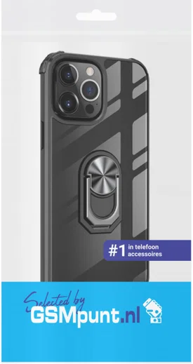 Apple iPhone 13 Pro Hoesje Hybride Kickstand Cover Zwart/Zilver afbeelding 2