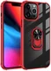 Apple iPhone 13 Pro Hoesje Hybride Kickstand Cover Transparant/Rood afbeelding 1
