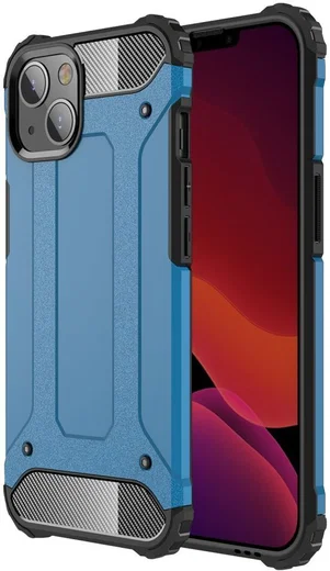 Apple iPhone 13 Mini Hoesje Shock Proof Hybride Back Cover Lichtblauw afbeelding 1