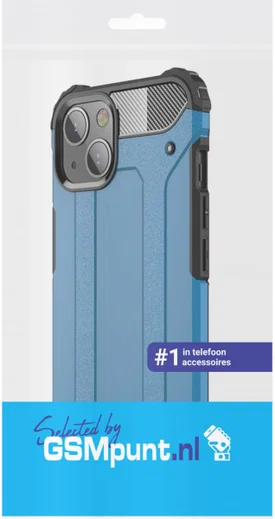Apple iPhone 13 Mini Hoesje Shock Proof Hybride Back Cover Lichtblauw afbeelding 4