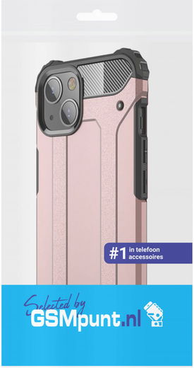 Apple iPhone 13 Mini Hoesje Shock Proof Hybride Back Cover Roze afbeelding 2