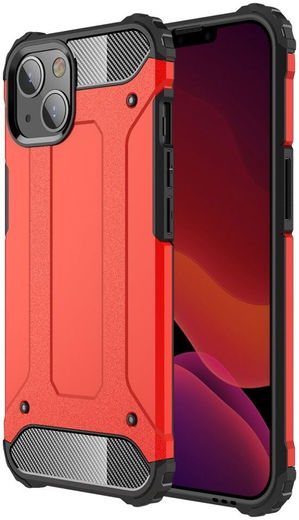 Apple iPhone 13 Mini Hoesje Shock Proof Hybride Back Cover Rood afbeelding 1