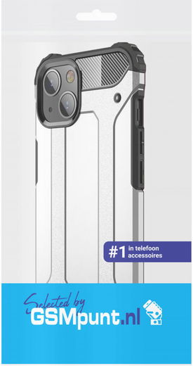 Apple iPhone 13 Mini Hoesje Shock Proof Hybride Back Cover Zilver afbeelding 2