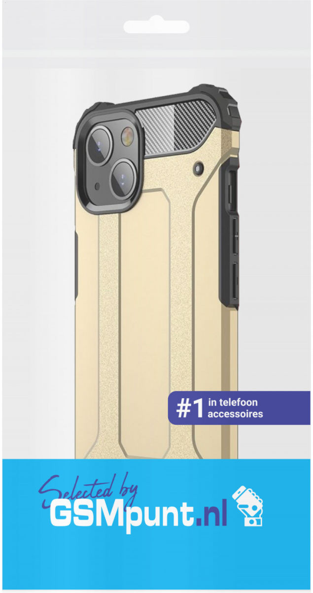 Apple iPhone 13 Mini Hoesje Shock Proof Hybride Back Cover Goud afbeelding 4
