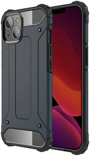 Apple iPhone 13 Mini Hoesje Shock Proof Hybride Back Cover Donkerblauw afbeelding 1