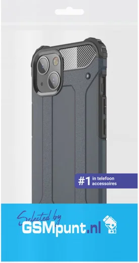 Apple iPhone 13 Mini Hoesje Shock Proof Hybride Back Cover Donkerblauw afbeelding 2