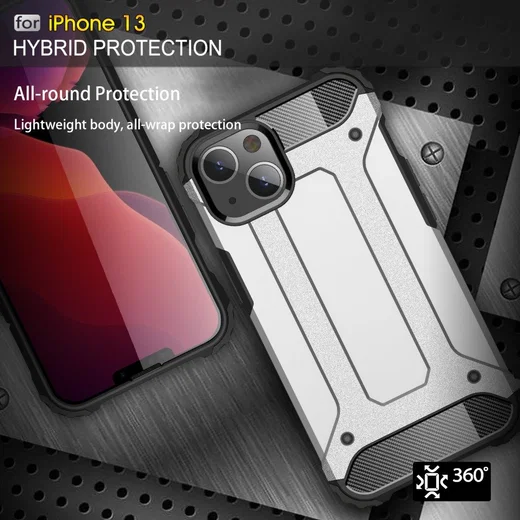 Apple iPhone 13 Hoesje Shock Proof Hybride Back Cover Lichtblauw afbeelding 7
