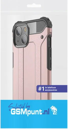 Apple iPhone 13 Hoesje Shock Proof Hybride Back Cover Roze afbeelding 2