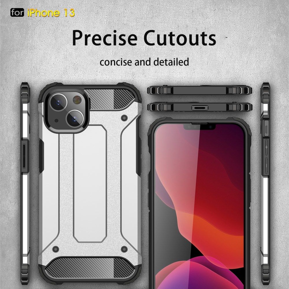 Apple iPhone 13 Hoesje Shock Proof Hybride Back Cover Zilver afbeelding 9