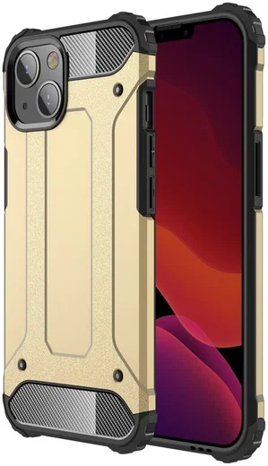Apple iPhone 13 Hoesje Shock Proof Hybride Back Cover Goud afbeelding 1