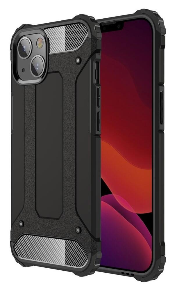 Apple iPhone 13 Hoesje Shock Proof Hybride Back Cover Zwart afbeelding 1