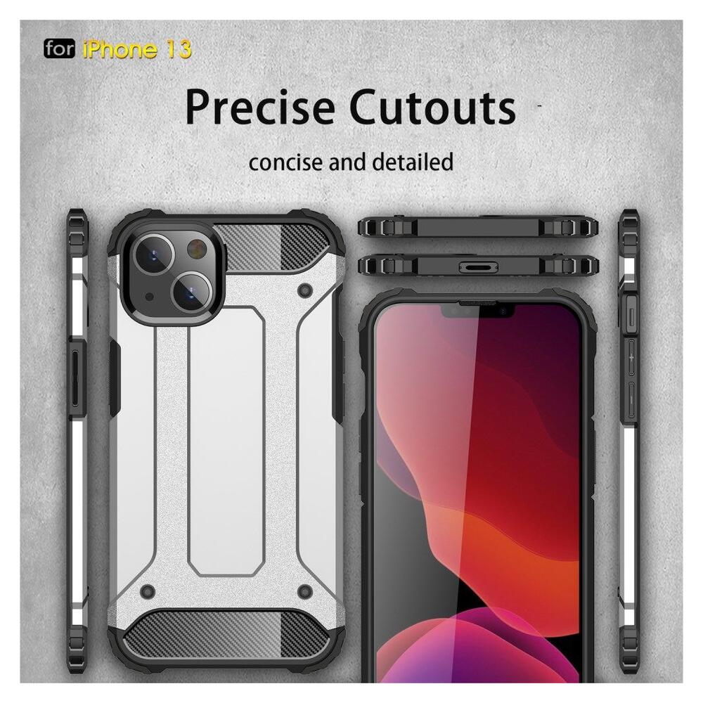 Apple iPhone 13 Hoesje Shock Proof Hybride Back Cover Zwart afbeelding 9