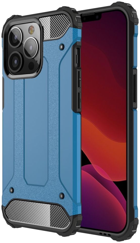 Apple iPhone 13 Pro Hoesje Shock Proof Hybride Back Cover Lichtblauw afbeelding 1