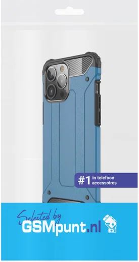Apple iPhone 13 Pro Hoesje Shock Proof Hybride Back Cover Lichtblauw afbeelding 2