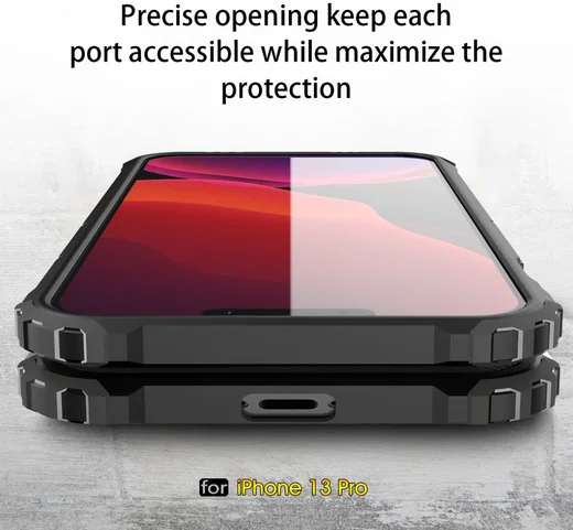 Apple iPhone 13 Pro Hoesje Shock Proof Hybride Back Cover Roze afbeelding 6