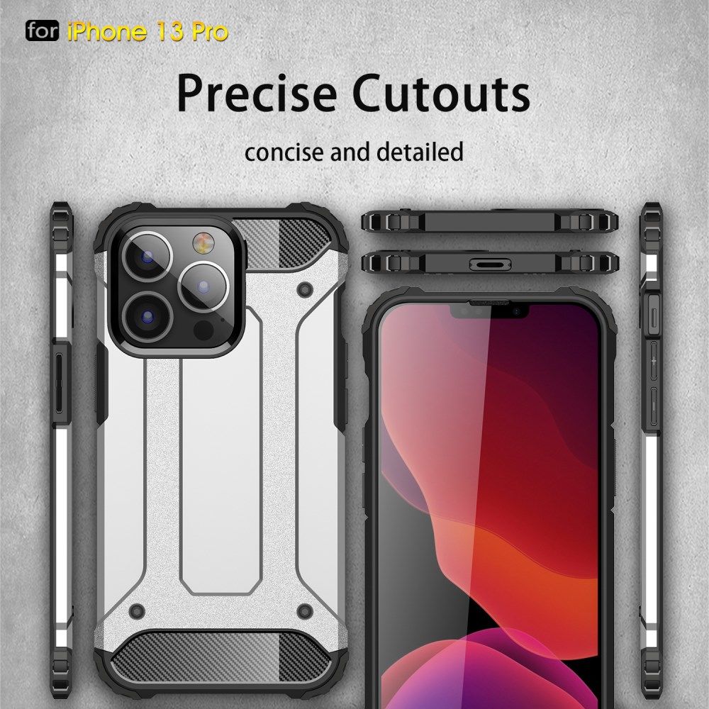 Apple iPhone 13 Pro Hoesje Shock Proof Hybride Back Cover Zilver afbeelding 9
