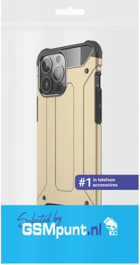 Apple iPhone 13 Pro Hoesje Shock Proof Hybride Back Cover Goud afbeelding 2