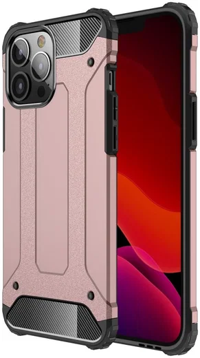 Apple iPhone 13 Pro Max Hoesje Shock Proof Hybride Back Cover Roze afbeelding 1