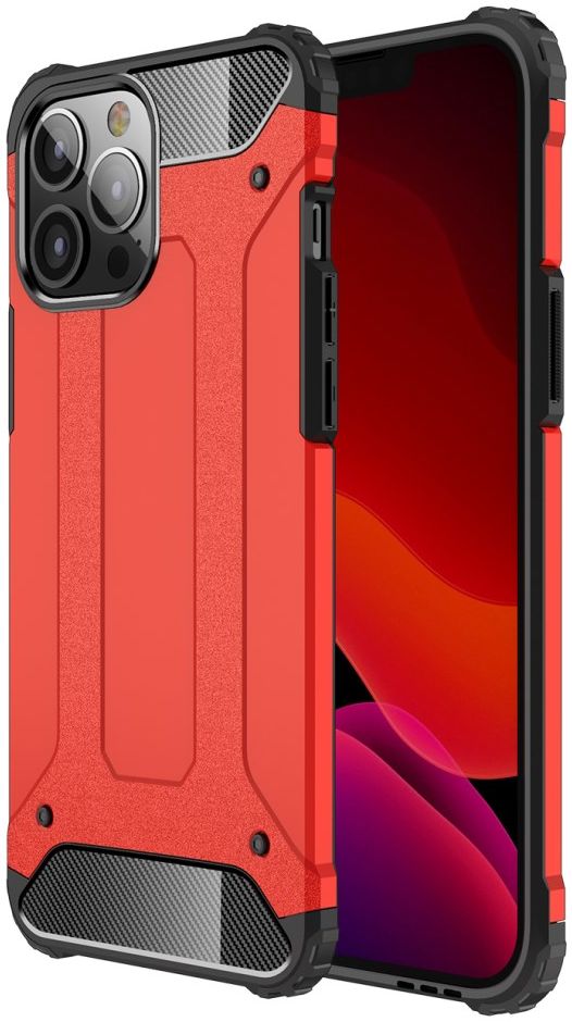 Apple iPhone 13 Pro Max Hoesje Shock Proof Hybride Back Cover Rood afbeelding 1