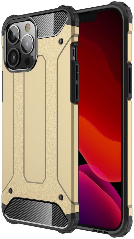 Apple iPhone 13 Pro Max Hoesje Shock Proof Hybride Back Cover Goud afbeelding 1