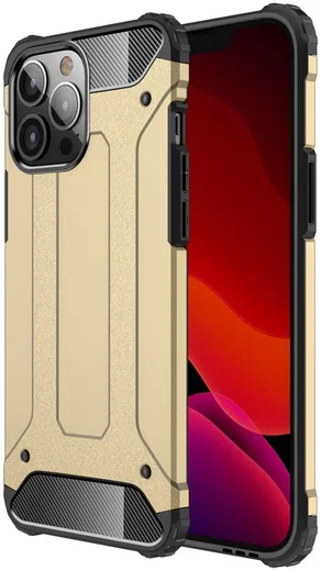 Apple iPhone 13 Pro Max Hoesje Shock Proof Hybride Back Cover Goud afbeelding 1