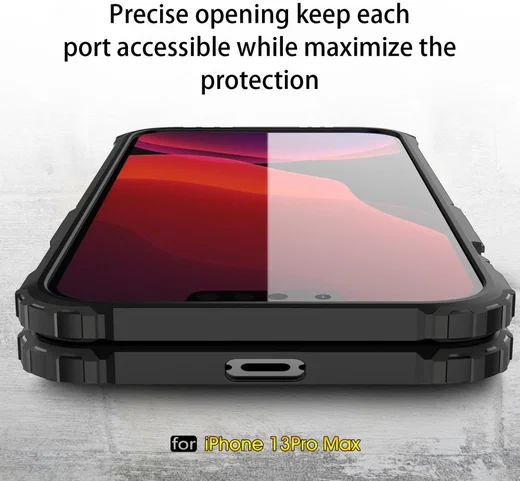 Apple iPhone 13 Pro Max Hoesje Shock Proof Hybride Back Cover Navy afbeelding 8