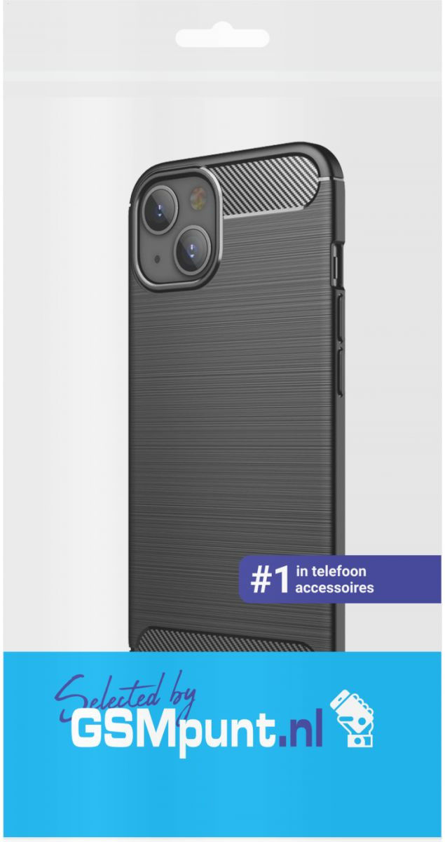 Apple iPhone 13 Hoesje Geborsteld TPU Flexibele Back Cover Zwart afbeelding 5