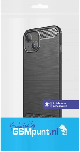 Apple iPhone 13 Hoesje Geborsteld TPU Flexibele Back Cover Zwart afbeelding 5