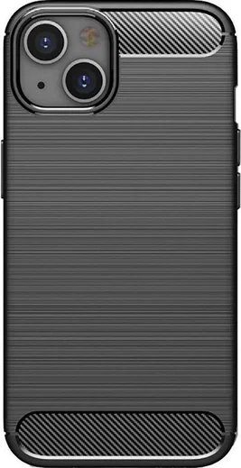 Apple iPhone 13 Hoesje Geborsteld TPU Flexibele Back Cover Zwart afbeelding 1