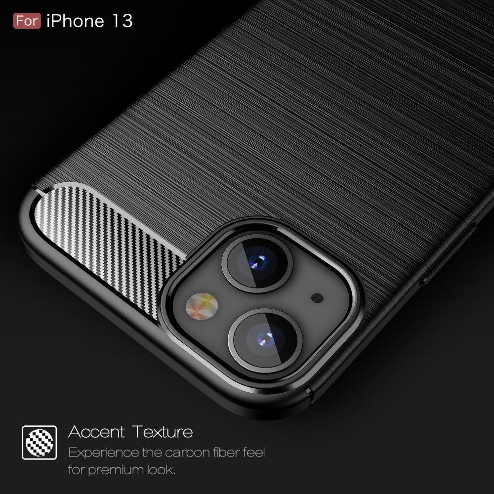Apple iPhone 13 Hoesje Geborsteld TPU Flexibele Back Cover Zwart afbeelding 7