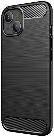 Apple iPhone 13 Hoesje Geborsteld TPU Flexibele Back Cover Zwart afbeelding 2