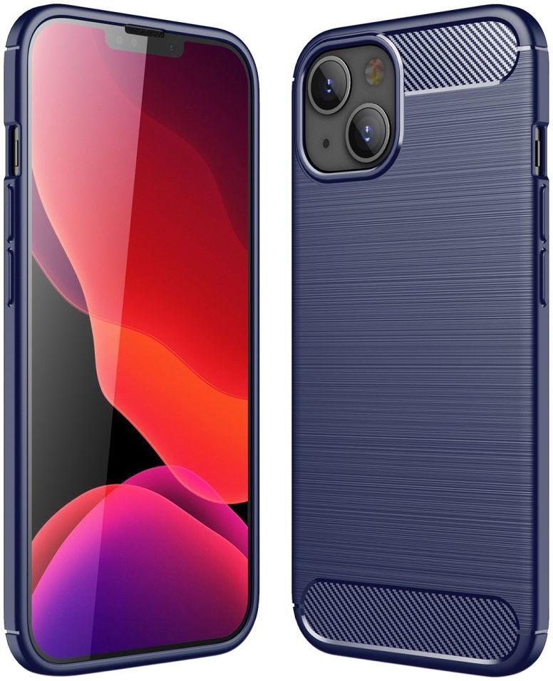 Apple iPhone 13 Hoesje Geborsteld TPU Flexibele Back Cover Blauw afbeelding 5