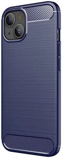 Apple iPhone 13 Hoesje Geborsteld TPU Flexibele Back Cover Blauw afbeelding 1